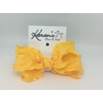 Yellow Gold Double Ruffle Bow - 5 Inch